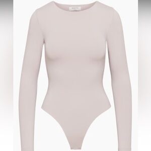 Aritzia Babaton Contour Crew Longsleeve Bodysuit in Munro Mauve